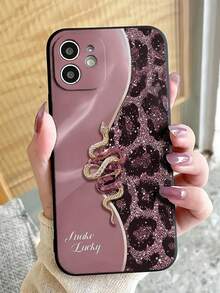 创意时尚可爱粉色蛇皮和豹纹彩绘穿孔直边防震手机壳，适用于 14、14 Pro、14 Pro Max、13、13 Pro、13 Pro Max、11、11 Pro Max、12、12 Pro、12 Pro Max、XR、7/8、XS、15、15 Pro、15 Pro Max、16、16 Pro、16 Pro Max、17、17 Pro、17 Pro Max、17 Air、S21、S23、S23 Ultra、S24、S24 Ultra、S25、S24 Plus、S25 Plus - 彩色 - 查看 3