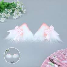 Pink Blue Black Cat Ear Headband Hair Clip Sweet Lolita Cosplay Hair Clip Cat Girl Hair Accessory Suitable For Wearing At Comic Con Events - 藍色髮帶 - 查看 9