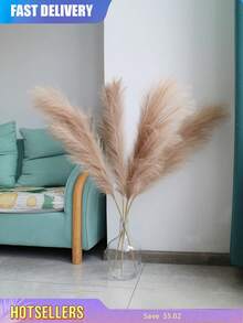 50/30/20/10 Pcs Artificial Reed Grass, Realistic And Fluffy, Suitable For Boho-Style Home And Wedding Decor, Ideal For Outdoor Weddings, Also Applicable For Home, Living Room, Outdoor, Wedding And Christmas Decoration - Brown - View 4