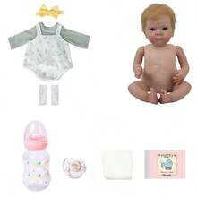 An 18-Inch (45 Cm) Adorable Lifelike Newborn Doll Made Of Vinyl Silicone, With Golden Hair And A Cute Face, Suitable As A Birthday Gift, Christmas Gift, Or Halloween Gift.