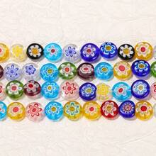 4/6/8/10mm Mix Colorful Glass Thousand Flower Stone Beads For DIY Bracelet Necklace Making Jewelry Accessories
