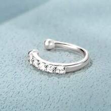 1pc S925 Silver Nose Ring Nose Stud Earring Cartilage Clip Rhinestone Earring, Unique Bohemian Nose Clip, Fake Nose Ring No Piercing Required