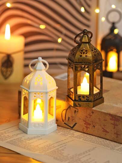 1pc Retro Mini Handheld Decorative Lantern Light With Battery, Indoor Home Decor Wind Lantern Lamp,Table Decor, Bedroom Decor,Room Wall Hanging Decor Night Light,Suitable For Wedding Party Holiday Decorations Light