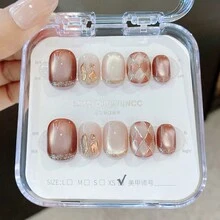 Bộ 10 móng tay giả ngắn tròn phong cách Kawaii mùa hè - Hình vuông ngọt ngào kiểu Nhật Bản với điểm nhấn vỏ sò, thiết kế kỳ nghỉ biển, móng giả gây sốt trên mạng cho mùa tựu trường & nghệ thuật làm móng tháng 7, phụ kiện làm móng thủ công. - Nhiều màu - Xem 14