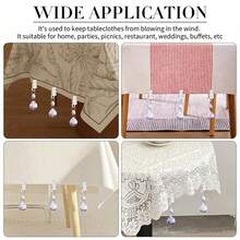 10Pcs Artificial Crystal Tablecloth Clips Metal Clips Tablecloth DecorTablecloth Sun Catcher Fixed Clips Weighted Clips For Living Room Coffee Shop Restaurant Hotel Wedding Party Outdoor Tablecloth Decoration Sun Catcher Hanging Decoration