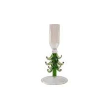 1pc Christmas Tree Glass Candle Holder, Creative Green Candle Stand For Christmas, High-Quality And Exquisite, Can Accommodate Candle Wax Residue, Suitable For Christmas Home Decor, Living Room, Entryway, Fireplace, Dining Table Decoration, Gift
