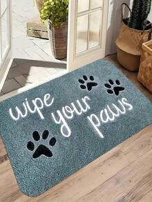 1pc New Dog Paw Print Welcome Mat, Suitable For Living Room, Bedroom, Indoor - Machine Washable - Flannel Material, Delicate Wrap, Skin-Friendly, No Pilling, Water-Resistant Easy Care, Odorless - Ideal For Home Decor, Room Decor, Living Room Carpet, Bedroom Carpet, Bathroom Carpet, Kitchen Carpet, Area Rug, Hotel Decor - Area Rug, All Season Use.