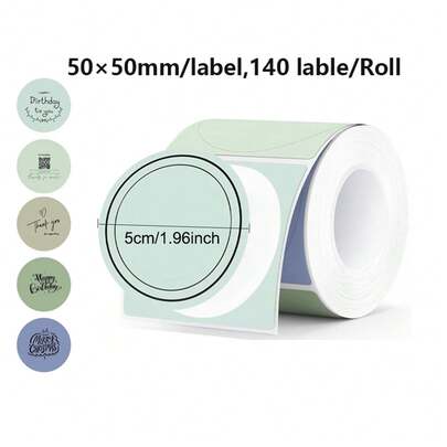 Cuộn giấy nhãn nhiệt 5 màu, phù hợp với máy in nhãn M220, M200, M110, giấy in nhiệt có keo