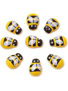 10pcs/20pcs Micro Landscape Decor Wooden Craft Beetle, Ladybug, Bee DIY Accessories