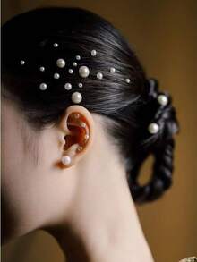 1 قطعة ملصقات لؤلؤية لاصقة ذاتيًا، ملصقات لؤلؤية لاصقة ذاتيًا للشعر والمكياج والباروكات وأعياد الميلاد والأعياد والأيام العادية ملصقات ثلاثية الأبعاد، ملصقات زخرفية لاصقة ذاتيًا للربيع والصيف والخريف والشتاء، طقم تصفيف الشعر، لمستلزمات السفر الجمالية لصالون الحلاقة، أدوات تصفيف الشعر وملحقات الشعر - أبيض - مشاهدة 4