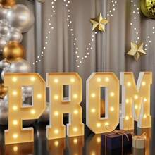 1Pc 92cm / 3FT Light Up Letters Light 3D Digital Design Letter KT Board - Perfect For Thanksgiving, Christmas, New Year's Party ,Party Decorative Light , Birthday & Anniversary & Graduation & Proms & Weddings Parties Celebration Kit, Pre-Cut Paper Foam Board Kit-Warm Light - Yellow - View 2