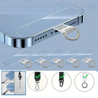 4/8/12PCS Universal Mobile Phone Lanyard Strap Gasket Anti-Lost TPU Nylon Detachable Phone Hanging Cord Patch Sling Tether Pad