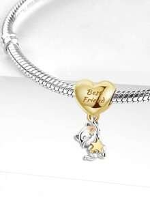 1 PC Fashionable 925 Sterling Silver Infinite Love Clasp Beads Pendant Charm Pendant Ball Suitable For Bracelets DIY Women's Jewelry - Gold - View 5