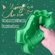 1 عبوة قالب كيك شجرة الميلاد ثلاثية الأبعاد من السيليكون، قوالب خبز عيد الميلاد، قوالب صابون يدوية الصنع، قوالب بسكويت وشوكولاتة وصينية ثلج DIY لحفلات العطلات وديكورات عيد الميلاد والملابس والهدايا والديكور