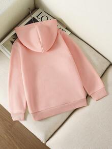 Young Girl Butterfly & Heart Print Hoodie