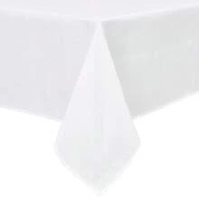 Mantel cuadrado de lino sintético - Mantel lavable resistente a las arrugas y las manchas para cocina, comedor, mesa de fiesta y cena, color blanco, 60 X 60 pulgadas - Cuadrado blanco de 60 x 60 cm - Ver 1