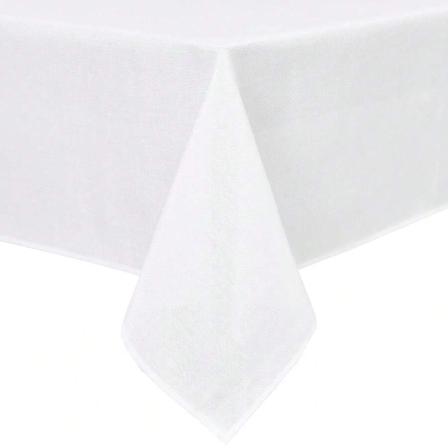 Mantel cuadrado de lino sintético - Mantel lavable resistente a las arrugas y las manchas para cocina, comedor, mesa de fiesta y cena, color blanco, 60 X 60 pulgadas - Cuadrado blanco de 60 x 60 cm - Ver 1