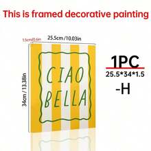 1pc Ciao Bella Poster Decoration, Wall Art, Girly Room Decor, Cute Wall Art, Pink Retro Poster, Wall Decoration Poster, Wall Canvas Decoration, Ideal Gift For Bedroom Living Room