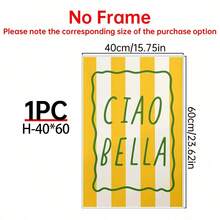 1pc Ciao Bella Poster Decoration, Wall Art, Girly Room Decor, Cute Wall Art, Pink Retro Poster, Wall Decoration Poster, Wall Canvas Decoration, Ideal Gift For Bedroom Living Room