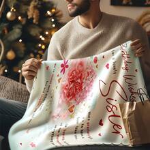 Heartfelt Sister's Gift,Modern Style, Versatile,Super Soft Flannel Printed 3D Blanket, As Birthday Gifts, Family, Wedding, Souvenir Blankets, Polyester Blankets Suitable For All Seasons, Washable, Machine Washable, Lightweight, Breathable, Comfortable, Warm, Unique, 280gsm For Him, Her Personalized Ideal Gifts For Her,Perfect Nap, Camping, Travel, Home, Daily Life, Office Decoration, Birthday, Anniversary, Valentine's Day, Thanksgiving, Christmas, Halloween, Wedding, New Year Gifts ,Sofa,Bed,Car,Bedroom,Living Room,Office,  Outdoor Camping, Beach,Wall Decoration - 多色13 - 查看 4