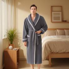 Plush Cloud Robe For Women & Men, Thick Shawl Collar Long Sleeve Fuzzy Sleepwear Loungewear, Warm, Fluffy & Soft Bathrobe, Couple Home Warm Sleepwear