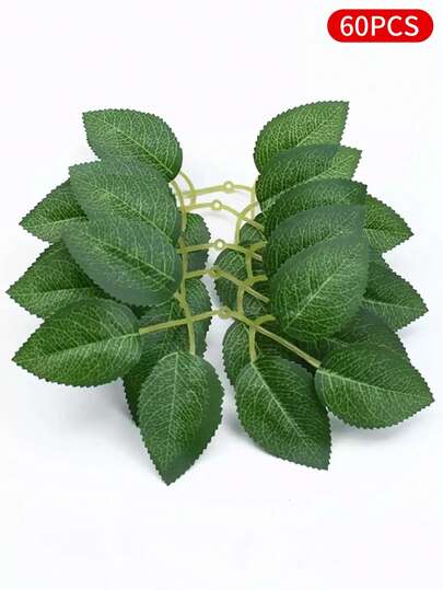 60 piezas/100 piezas Flores de rosa de seda artificial y hojas, plantas de plástico, ramo de novia, flores falsas para el Día de San Valentín, decoración de boda, materiales DIY para coronas, corsage de muñeca de novia, decoración de coche de boda, decoración de arco, hogar, restaurante, dormitorio, decoración de jarrón, suministros para fiestas de cumpleaños, regalo de Año Nuevo