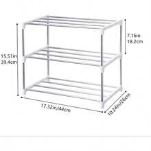 Stackable Small Shoe Rack, Entryway, Hallway And Closet Space Saving Storage And Organization 3 - Tier, Black
