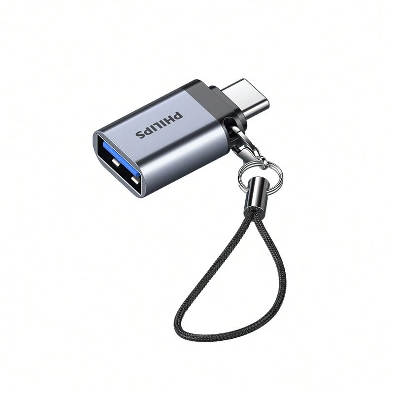 PHILIPS SWR3001A/93-10G Adapter Type-C Data Cable TPC To USB 3.0 For Android Phones, Type-C Tablets, And USB Drives (Space Gray) - Space Gray - View 1
