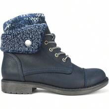 Bota de estilo para senderismo para mujer - Duena - Azul marino/Tela/Forro polar - Ver 2