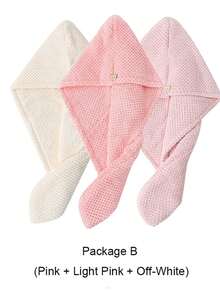 1/3 件超柔软超细纤维干发巾，搭配干发帽和珊瑚绒毛巾，超强吸水，柔软舒适，防止头发干燥和毛躁，适用于家庭、浴室、旅行、健身房、沙龙、酒店等场所，是护肤和干发的必备干发巾。 - 多色(均碼) - 查看 13