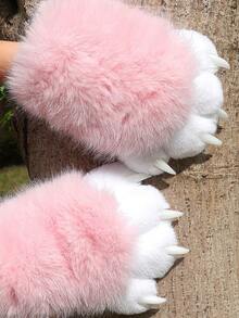 Furry Paw Gloves - Halloween Cosplay Cat Claw Design With Soft Fur, Perfect For Fursuit Paws And Head Accessories - Nhiều màu - Xem 1