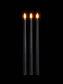 6 chiếc nến LED không lửa, nến hình nón với hiệu ứng bấc nhấp nháy 3D, giá đỡ nến ngọn lửa sống động như thật, nến thon nhọn, thích hợp cho trang trí năm mới, sinh nhật, tiệc cưới, Giáng sinh, Ngày lễ tình nhân, để bàn, bệ cửa sổ, đèn trang trí nhà cửa, trang trí lò sưởi. - màu đen - Xem 13