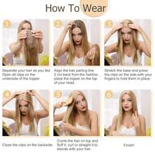 Hair Toppers For Women Fluffy Human Hair Topper 10inch Handmade Swiss Base Hairpieces 4.7* 5.1Inch No Bangs Top Extensions 360° Cover Hairloss Hair Extensions 3 Clips Topper For Women Hand-Made Top Hair Piece Middle Part With Thinning Hair - S4/27 - View 6