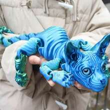 Mystic Meow - 3D Kot Strażnik, Olbrzymia Figurka Kota, Kryształowy Model Bezwłosego Kota, Druk 3D Bezwłosego Kota, Realistyczny, Elastyczny, Stawowy Model Zwierzątka w Skali 1:1, Nadaje Się Do Ogrodu I Sypialni, Idealny Prezent Urodzinowy, Kolorowa Kolekcja, Upominek na Przyjęcie Świąteczne, Prezent Urodzinowy, Prezent Świąteczny, Idealny Prezent, Idealny Prezent dla Miłośników Olbrzymich Kotów. Dekoracja Imprezowa