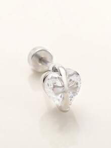 1 件 316L 不锈钢锆石耳钉，时尚优雅的耳饰，男女皆宜 - 彩色 - 查看 29