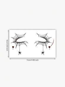 1 张万圣节眼影临时纹身贴纸眼线贴带蜘蛛网骷髅蝙蝠临时纹身贴纸脸部眼妆纹身贴纸适合女性女孩 - 彩色 - 查看 2