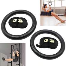 Gymnastic  Rings With Straps Gym Fitness Strength Training Pull Up 400KG - Black - View 7