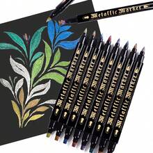Double Headed Metal Marker Pen, 12 Colors, 24 Colors, 36 Colors Set, Greeting Card Holder, DIY Graffiti Painting Calligraphy Pen