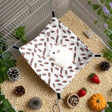 Small Animal Hideaway& Hammock, Cozy House With Roof For Small Pets To Sleep And Hide - Washable Pet Cave& Hideout Corner, Hanging Hammock Hideout Bed, Cage Accessories For Guinea, Hamster, Rat, Glider, Squirrel, Ferret, Kitten, Squirrel, Chinchilla