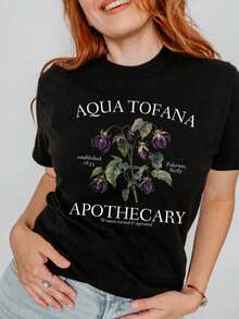 Oversized Tshirt Faminist Aqua Tofana Apothecary Vintage Funny Women's Rights T-Shirt 100% Cotton Womens Oversized Printed Graphic T-Shirts 1pcs Shirt - Đen004 - Xem 2