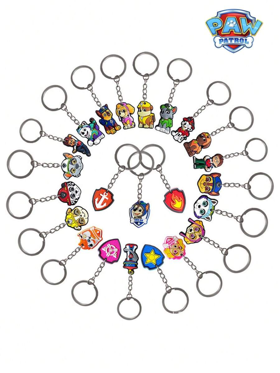 5pcs/10pcs Random Paw Patrol Cute Cartoon Character Keychains, Can Be Hung On Bags, Keys, Suitable As Gifts, Rewards, Etc. - Multicolor - View 1
