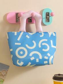 1pc Thickened Insulated Lunch Bag, Graffiti Handpainted Tote For Students And Office Workers Lunch Box For Traveling For Women Portable Waterproof Bag Lunchbox - Multicolor - View 10