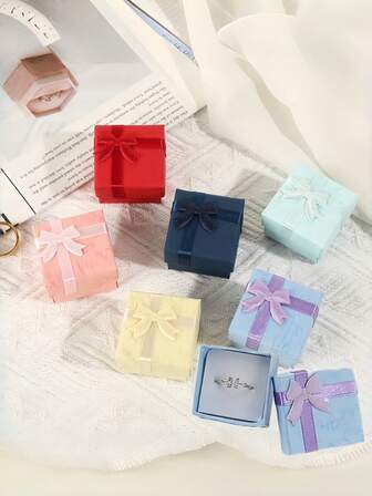 20 piezas/18 piezas/15 piezas/10 piezas/9 piezas/5 piezas/1 pieza Caja de joyería de cartón rosa, cajas de regalo de joyería, caja de almacenamiento para anillos, collares, pulseras y aretes, caja de embalaje de regalo de cumpleaños o festival para niñas