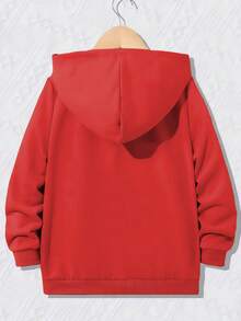 大童长袖套头卫衣，美式图案设计，休闲风格，舒适贴身，面料柔软，适合日常穿着，春秋季节，也适合上学和户外活动。 - 紅色 - 查看 2