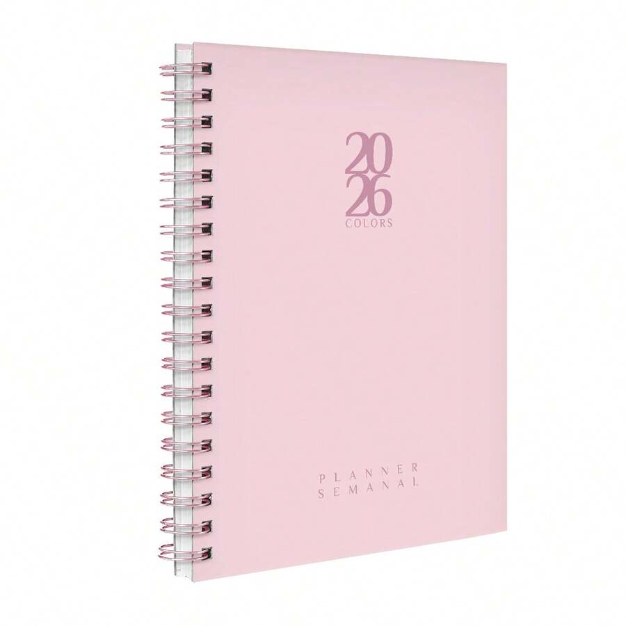 iscool 2026 Agenda Weekly Planner Hardcover Solid Colors - Pink - View 1