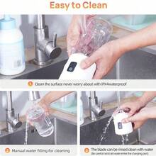 Licuadora portátil Juice, recargable por USB, con 12 cuchillas, mezcladora de 500ML para leche y batidos de leche, recarga de alimentos, hielo triturado, cuchilla de acero inoxidable, adecuada para exteriores y viajes