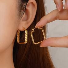 1 Pair Minimalist Multi-Layer Stainless Steel Earrings, Versatile For Women Daily Wear And Dates