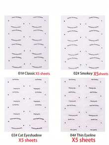 8/32/64/128/160片装眼妆模板贴纸，眼线形状模板贴片，舞台妆，无香型，无纺布眼影棒/眼线棒/化妆品/眼妆辅助贴纸/美容工具/九尾狐眼线，易于涂抹和卸除，快速上妆，非常适合初学者，价格实惠，圣诞礼物，化妆品，化妆工具，便宜好物，礼物，女士礼物，圣诞礼物 - 白色 - 查看 8