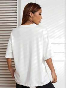 Women's Casual Short Sleeve Crewneck T-Shirt - Cherry Graphic Print With Cherish Today Red Cursive Lettering, White Summer Spring Top, Relaxed Fit, Machine Washable, Ladies T Shirts, Playful Design, Smooth Texture Fabric - 白色 - 查看 2