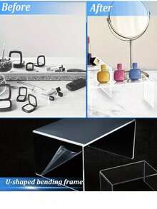 Thick Transparent U-Shaped Multi-Layer Dessert Display Rack, Food Display Rack, Multi-Purpose Transparent Storage Rack (Can Be Used To Display Small Statues And Perfumes), Cosmetic Storage Rack, Cake And Pastry Display Cabinet - Clear - View 7